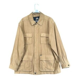 Weatherproof Men's L Large Vintage Brown Jacket Pockets Utility Outdoors